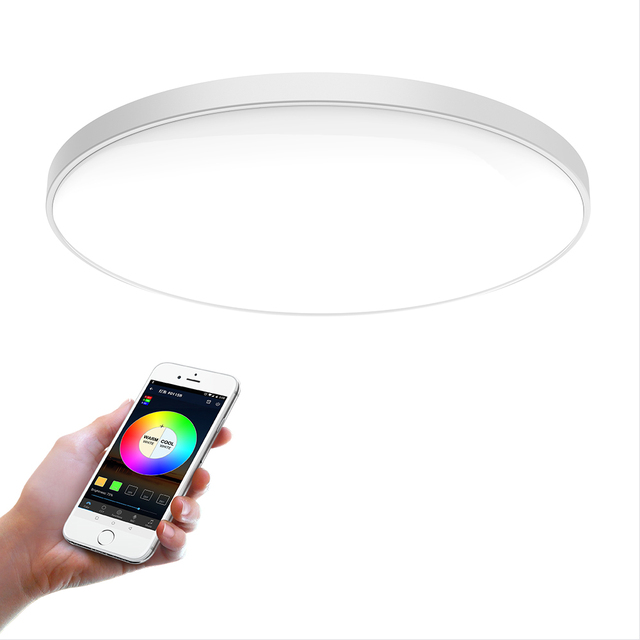 12'' Smart LED Ceiling Lamp 30W 120V WIFI RGB&CCT Adjustable Intelligent Light Compatible With Voice Control Alexa Google Home