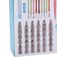 Kit de décoration de gâteaux 66 pièces Bestseller : Plateau tournant, douilles, outils de pâtisserie, poches à douille, stylos – Acier inoxydable