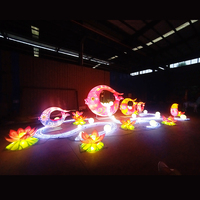Lanterne LED en soie pour le Festival chinois, motifs de fleurs et dessins animés