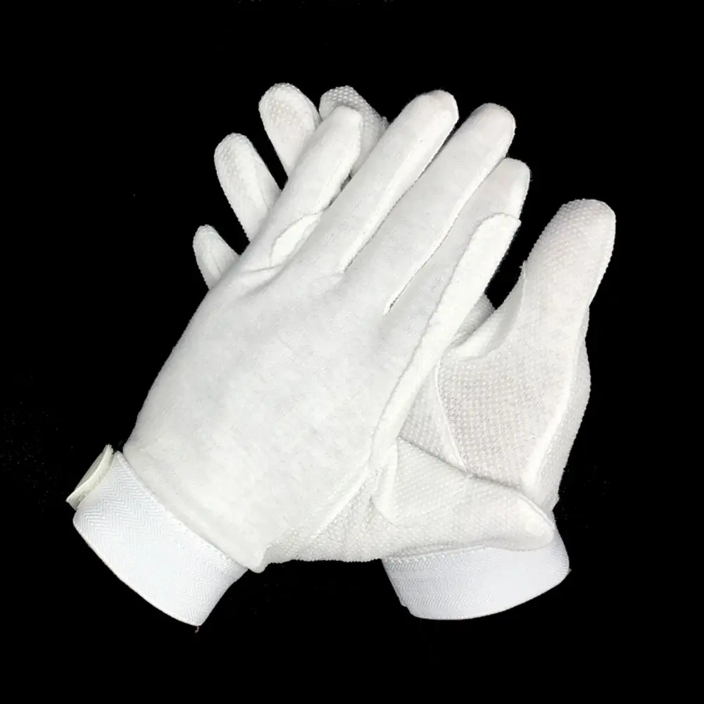 Wholesale High Quality Outdoor Summer White Black Raised Pimple Equestrian Horse Riding Sports Climbing Cotton Gloves Guantes