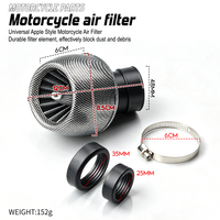 Filtre à air universel haute performance en forme de pomme pour moto, scooter, VTT, pièces de rechange