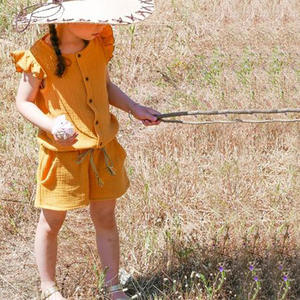 Conjuntos de Ropa para Bebés y Niñas Pequeñas 100% Algodón Orgánico de Color Sólido, Mono sin Mangas para el Verano - Product Image 2