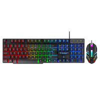 Clavier de jeu TF800 quatre pièces, 104 touches, lumière respirante à 4 couleurs, souris de jeu, casque de jeu, tapis de souris antidérapant