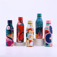Botella Térmica de Acero Inoxidable con Impresión a Todo Color Personalizada, Botella de Agua Deportiva con Aislamiento de Doble Pared y Asa