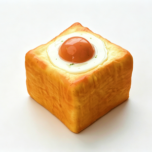 Ornement de simulation réaliste en PU pour petit-déjeuner (œuf, pain grillé, croissant), idéal pour la présentation de pâtisseries, la mise en scène de cafés et comme cadeau à thème assorti - Product Image 2