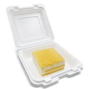 Kotak makan siang sekali pakai untuk pengiriman makanan kemasan jagung kotak makanan pati makanan microwave oven plastik 3 kemasan