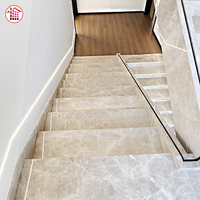 Marches d'escalier en marbre crème poli en gros, escaliers en pierre naturelle pour projets hôteliers et commerciaux, villas résidentielles haut de gamme