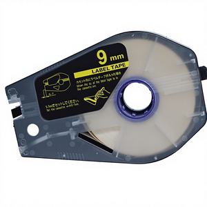 Etiquetas Adhesivas para Impresora <span class=keywords><strong>Canon</strong></span> C-210E C-210T - Rollo de Etiquetas Autoadhesivas de 6, 9 y 12 mm, Etiquetas Amarillas - Product Image 2