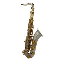 Saxophone ténor professionnel en Si bémol Eastern Music, finition argent satiné, clés dorées
