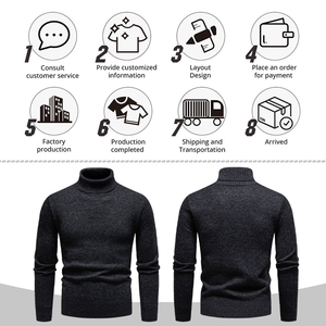 <span class=keywords><strong>Pull</strong></span> à <span class=keywords><strong>col</strong></span> <span class=keywords><strong>roulé</strong></span> pour <span class=keywords><strong>homme</strong></span>, basique pour l'hiver 2026, en maille unie, pour porter en sous-vêtement - Product Image 2