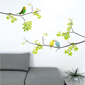 Autocollants muraux en forme de branche d'arbre et d'oiseau XM309, 20x70cm, en PVC imperméable, décoration de maison pour salon, fond de canapé - Product Image 3