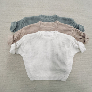 Jersey de algodón personalizado para niños, manga suelta, Jersey de punto grueso para niños, suéter para bebé - Product Image 1
