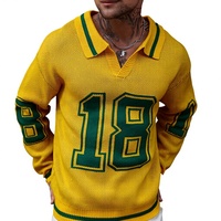 Pull en laine et viscose à manches longues pour homme, motif uni inspiré du basketball, décontracté, sportif, automne-hiver, ODM