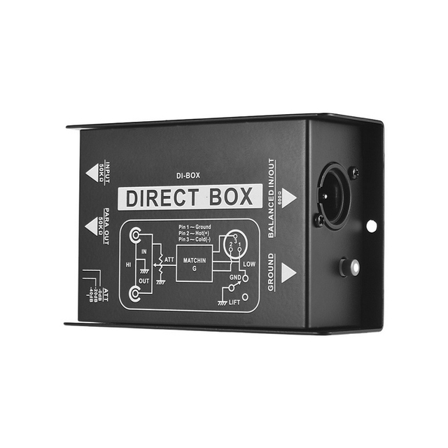 Professional Single Channel Passive DI-Box Direct Injection Audio Box Balanced & Unbalance Signal Converter
