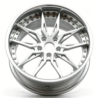 Jantes en alliage d'aluminium forgé sur mesure JWYC, 2 pièces, 6061-T6, argent, multi-branches, 18-22 pouces, 5x112/130