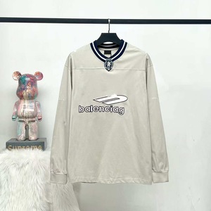 T-shirt à manches longues col en <span class=keywords><strong>V</strong></span> brodé et imprimé, motif silhouette de football vintage, <span class=keywords><strong>s</strong></span>érie homme 3B, marque Paris <span class=keywords><strong>B</strong></span>, qualité supérieure, collection 2026 - Product Image 4