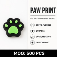 Aimant de réfrigérateur personnalisé en PVC souple avec empreinte de patte noire 3D, autocollant mignon pour chien et chat, souvenir de clinique vétérinaire