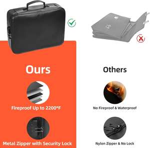 Bolsa Organizadora de Documentos Portátil Multicapa, Impermeable, Ignífuga, con Cierre para Guardar Documentos Importantes como Pasaportes y Certificados - Product Image 4