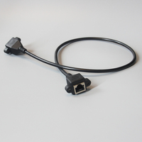 Grosir 8Pin RJ45 kabel Ethernet wanita ke wanita jaket PVC kabel Patch kucing 5e dengan Panel kunci sekrup dan dudukan casing PC