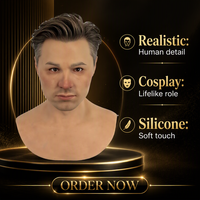 Masque intégral haute simulation en silicone réaliste avec texture de peau humaine et design facial pour applications cinématographiques et de costumes de théâtre