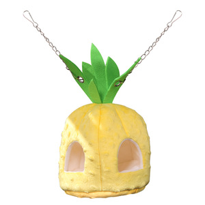 Amaca Universale in Cotone per Criceti Orso Dorato, Cuccia Nascondiglio per Tutte le Stagioni, Forniture per Nidi di Uccelli, Motivo Cartone Animato Ananas e Frutto del Drago - Product Image 1
