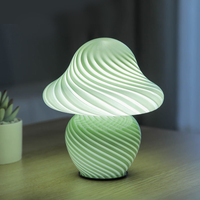 Lampe de table en verre rose moderne, style italien, lampe de bureau rayée, lampe de chevet, éclairage d'ambiance