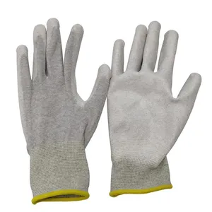 CE Certified Durable PU ESD Palm Fit Gloves for Production Line