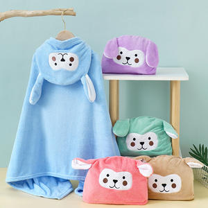 Vente en gros d'usine <span class=keywords><strong>de</strong></span> poncho pour enfants à motif <span class=keywords><strong>de</strong></span> dessin animé en molleton serviette <span class=keywords><strong>de</strong></span> <span class=keywords><strong>bain</strong></span> en microfibre avec capuche broderie douce - Product Image 2