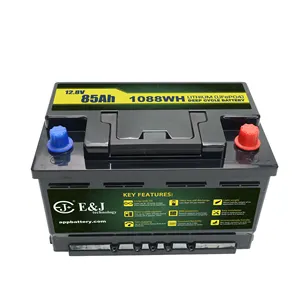 12V 85Ah LiFePO4 batteria ricaricabile DIN85LH MF AGM pack per AUTO, AUTO di partenza, RV, deposito solare, barche, Yacht