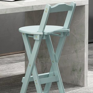 Folding <b>stool</b>, portable bar <b>stool</b>, milk tea shop cashier counter, high <b>stool</b>, living room chair with backrest, modern and - Product Image 5