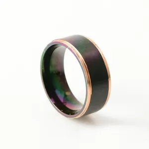 低价不锈钢温度心情戒指男女变色磁性彩虹戒指心情戒指