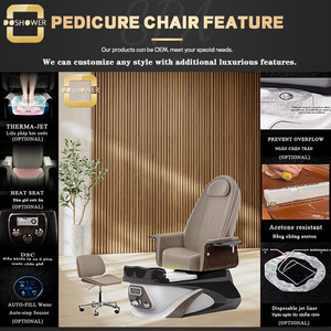 Ensemble de fauteuil et tabouret de pédicure de luxe beige avec bassin en cristal ambré, jet magnétique, mobilier de soin des <span class=keywords><strong>ongles</strong></span> personnalisé <span class=keywords><strong>pour</strong></span> salon de manucure, vente en gros - Product Image 5