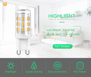 LED G9 lámpara bombilla AC DC <span class=keywords><strong>No</strong></span> estroboscópica cob led 220V 3W COB SMD LED iluminación reemplazar halógeno foco de la lámpara - Product Image 3