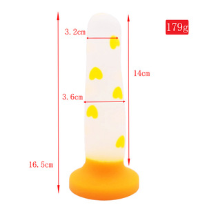 BANSEY Dildo de Silicona Líquida Realista con Corazón Luminoso, Plug Anal con Base de Succión Manos Libres, Juguete Sexual Novedoso para Adultos - Product Image 4