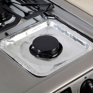 Feuilles de protection carrées en aluminium pour cuisinière à gaz 215x215 mm, lot de 100 pour la vente au détail - Product Image 6