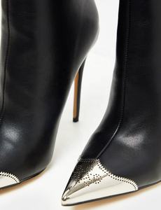 Stivaletti da <span class=keywords><strong>Donna</strong></span> <span class=keywords><strong>con</strong></span> <span class=keywords><strong>Tacco</strong></span> a Spillo Sottile in Stampa Pitonata, Punta Metallica a Spillo, Stivaletti Corti alla Caviglia per <span class=keywords><strong>Donna</strong></span>, Scarpe Invernali <span class=keywords><strong>con</strong></span> <span class=keywords><strong>Tacco</strong></span> - Product Image 5