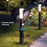 Lampes de jardin LED extérieures étanches IP65 en aluminium, éclairage décoratif de chemin avec détecteur de mouvement et fonction crépuscule à l'aube