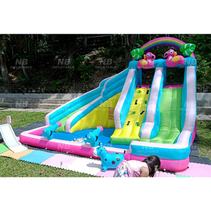 Happy Lion Trượt Nước Bơm Hơi, Trượt Nước Hồ Bơi Cho Trẻ Em, Trượt Nước Sân Sau Có Quạt Gió Và Ống Nước - Product Image 1