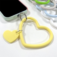 Vente en gros de porte-clés en silicone en forme de cœur, bracelet de poignet, sangle de téléphone anti-chute, anti-perte, unisexe, logo personnalisé