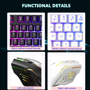 PCTENK XD82R Clavier et souris de jeu sans fil professionnels Combo Mini rétroéclairage arc-en-ciel étanche 4800 DPI Ensemble de bureau pour joueurs - Product Image 4