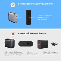 Adaptateur de charge rapide pour ordinateur portable Microsoft Surface Pro X 8 7 6 5 4 Go Book Type C DC PD avec chargeur magnétique en alliage d'aluminium