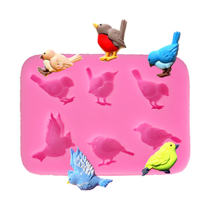 Moules en silicone DIY rectangulaires 3D, 6 motifs différents, pigeons amusants, forme d'oiseau <span class=keywords><strong>pie</strong></span> - Product Image 1