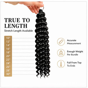 Cabello Remy Ondulado para Crochet, Doble Trama, 140g, 12/28 Pulgadas, Pelucas Rizadas al por Mayor, Cabello Rizado para Crochet con <span class=keywords><strong>Trenzas</strong></span> <span class=keywords><strong>de</strong></span> Pluma - Product Image 5