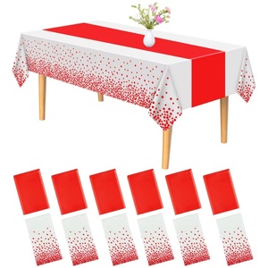 공장 맞춤 인쇄 로고 도매 프리미엄 플라스틱 린넨 테이블보 웨딩용 - Product Image 2