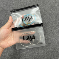 Pochette zippée personnalisée en PVC dépoli transparent pour bijoux (bagues, boucles d'oreilles), avec logo imprimé