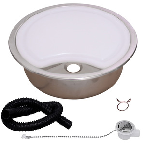 Fregadero Redondo para Cocina RV, Acero Inoxidable 304, de Un Solo Tazón, Diseño Moderno, Superficie Pulida, Multifuncional - Product Image 1