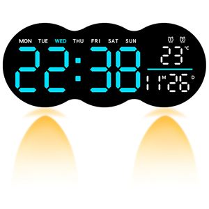 LED <b>Digital</b> Wall <b>Clock</b> with Remote Control Multifunctional Alarm Temperature Display for Living Room Modern Home - Product Image 3
