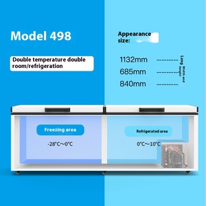 Congelador Horizontal de Gran Capacidad 498-1028L con Doble Temperatura y Doble Puerta, Diseño Comercial para Hotel, Hogar y Garaje - Product Image 6