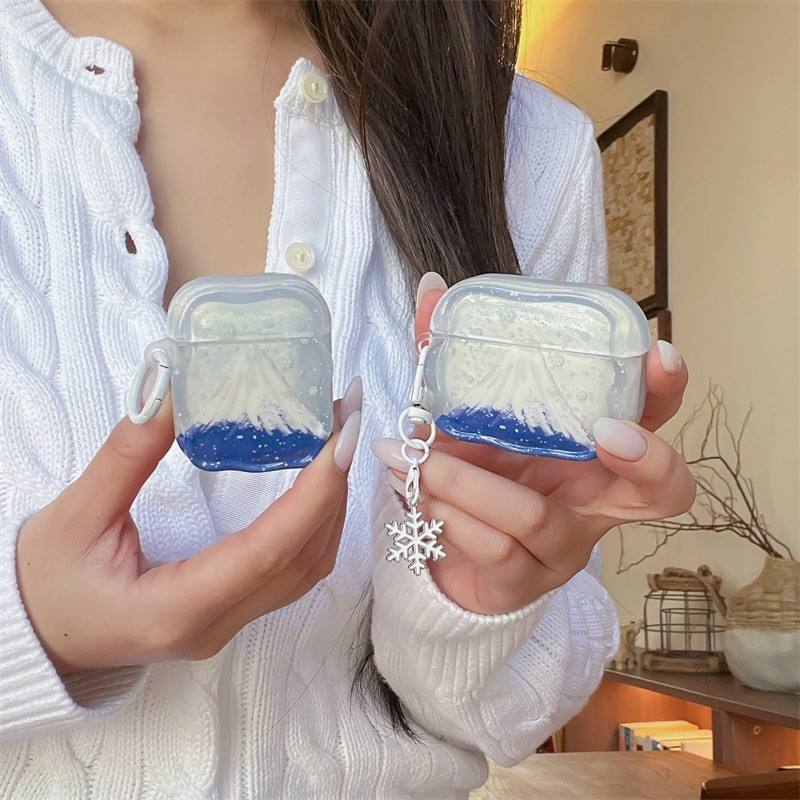 Decoración Colgante de Pintura al Óleo: Copo de Nieve Mont Fuji