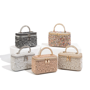 <span class=keywords><strong>Borsa</strong></span> <span class=keywords><strong>da</strong></span> <span class=keywords><strong>Sera</strong></span> con Strass e Perle, Manico in Cristallo, Doppia Cerniera, <span class=keywords><strong>Mini</strong></span> Clutch per Matrimoni e Feste - Product Image 5